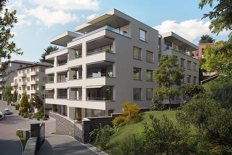 Visualisierung Brunnhalde 12, Aussenansicht