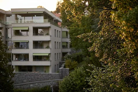 Szene aus dem Quartier rund um die Brunnhalde