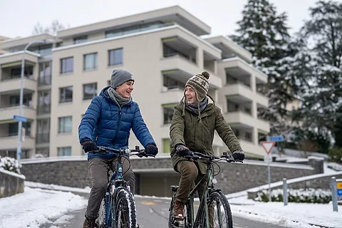 Szene aus dem Quartier rund um die Brunnhalde