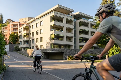 Szene aus dem Quartier rund um die Brunnhalde